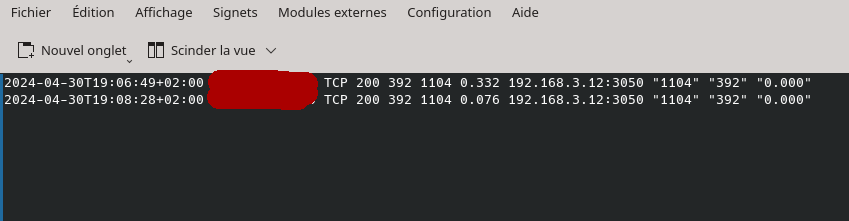 Fichier log de Nginx